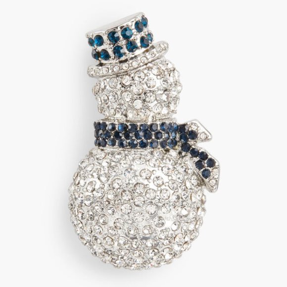 Talbots Crystal Snowman Brooch - Picture 1 of 6